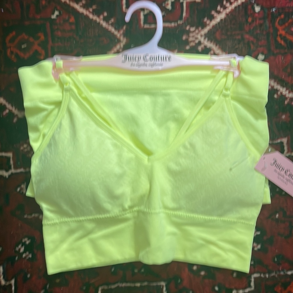 Juicy Couture two piece bra and boy‎ shorts in neon yellow - Picture 2 of 3